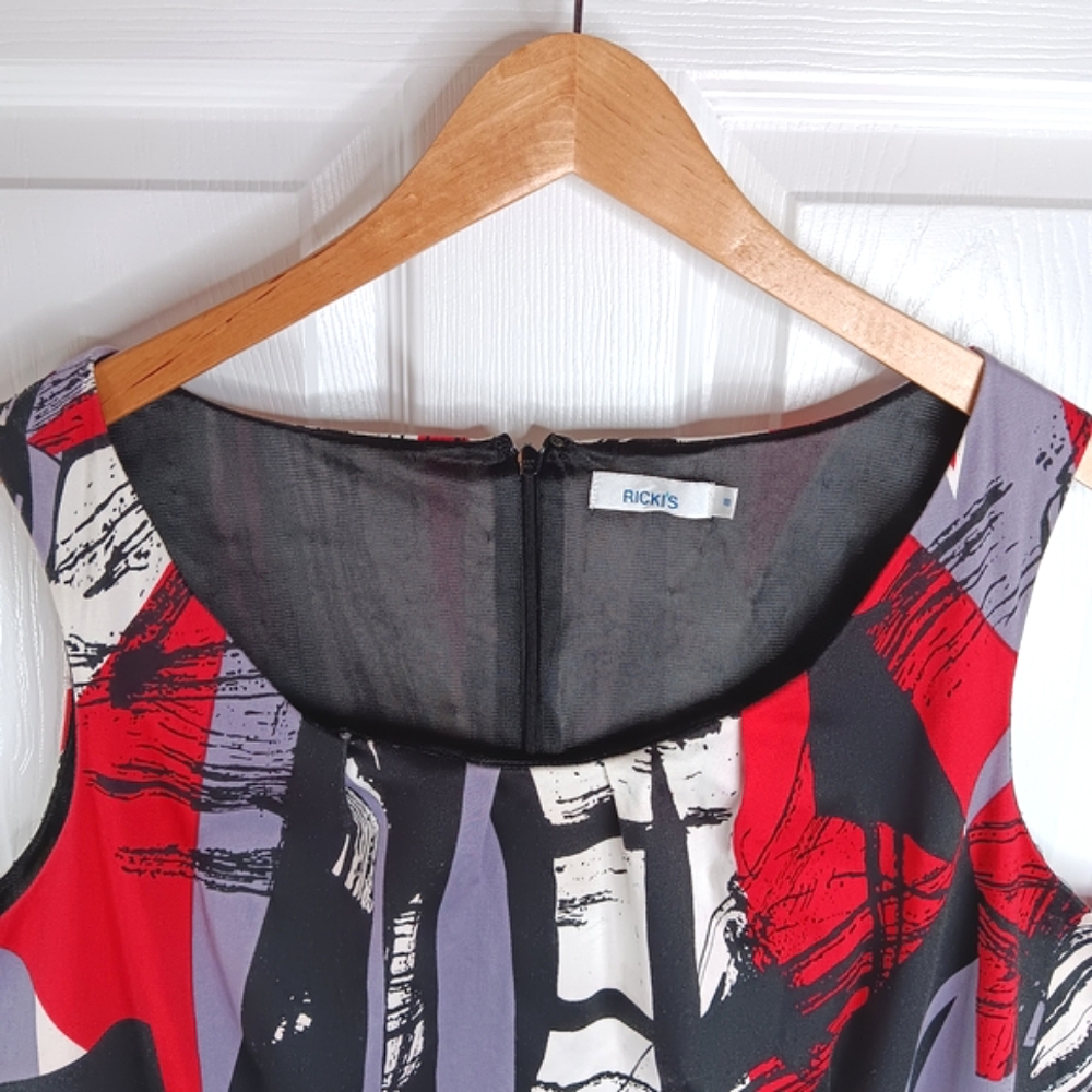 NWOT Ricki's Plus Size 18 MultiColor Sleeveless Dress Knee Length Career Party - Picture 4 of 15